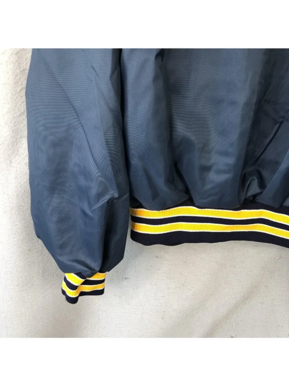 Vintage Michigan Bell Campboree Jacket Mens Large Blue Nylon 1/4 Zip Windbreaker